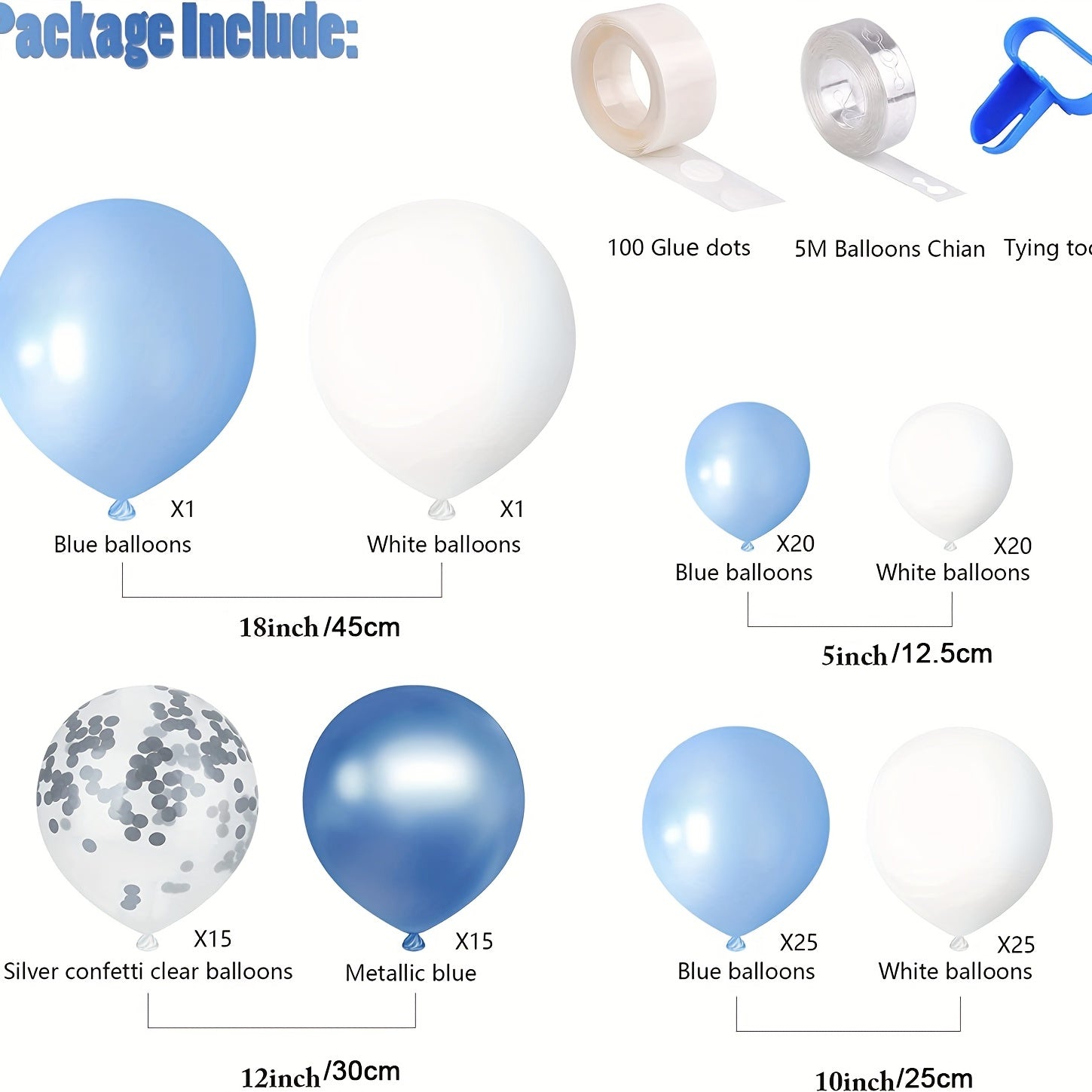 122pcs Metallic & Silvery Confetti Balloons for Party Decor