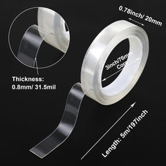 BOMEI PACK Double Sided Adhesive Tape Waterproof Reusable Wall Stickers 20mm