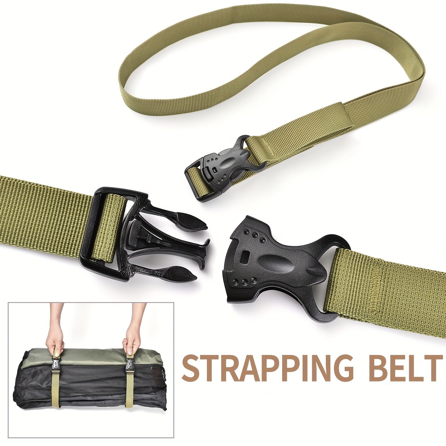 1pc Luggage Strap With Double Safety Buckle Travel Case Packing Belt