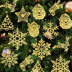 42pcs Christmas Tree Hanging Decorations Santa Elk Snowflake Party Home Decor