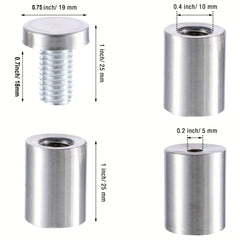 8-Pack 3/4 x 1-Inch Sign Standoff Screws Stainless Steel Wall Mounts