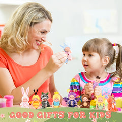 10pcs 4 Inch Dolls with Animal Clothes - Gift Set for Toddlers Girls