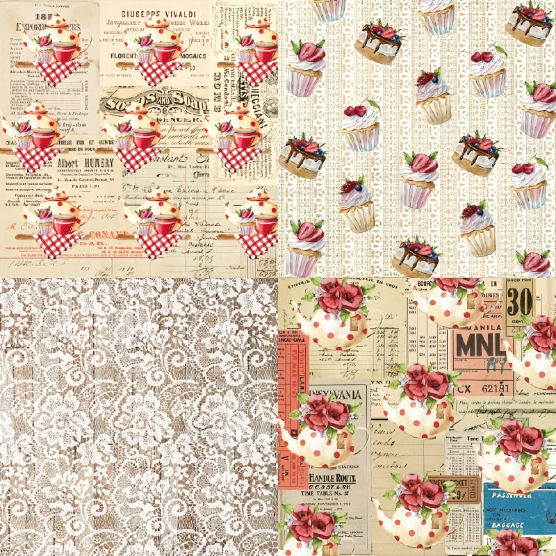 DIY Album Scrapbook Journaling Paper Afternoon Tea Background Paper