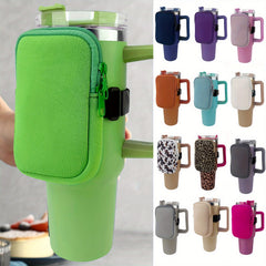 Neoprene Water Bottle Zipper Pouch Bag for Tumblers - Outdoor Sports Wrist Bag