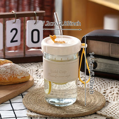 500ml Glass Water Bottle With Leather Case