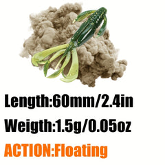 B&U 60mm Floating Crazy Flapper Soft Lure Swimbait for Bass and Perch