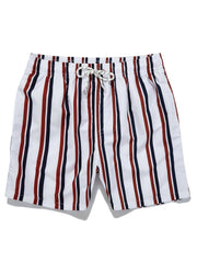 Vertical Stripes Men s Quick Dry Hawaiian Board Shorts With Pockets