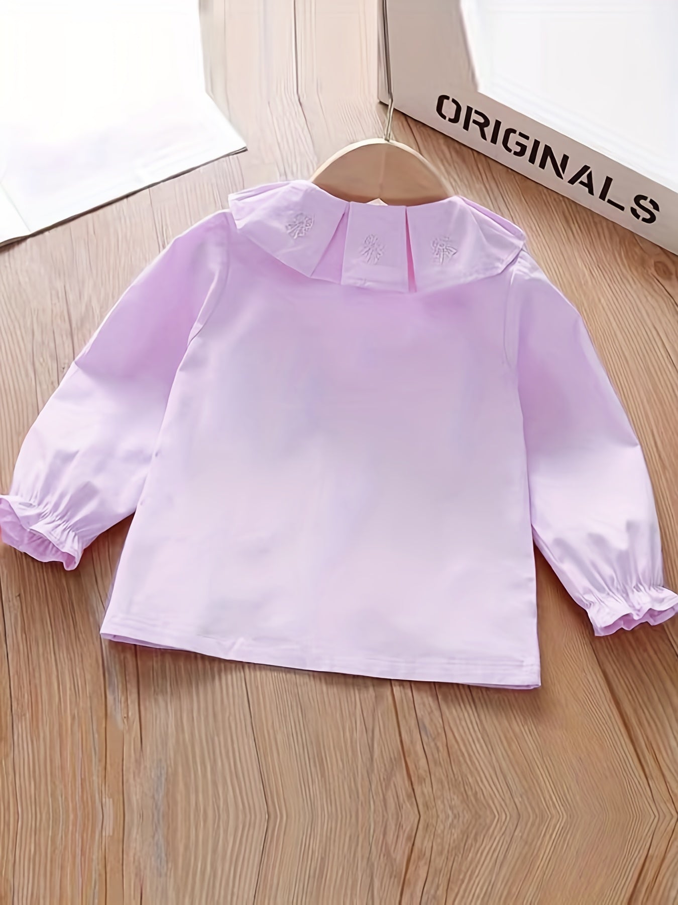 Toddler Girls Uniform Shirt Long Sleeve Blouse Tops