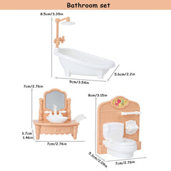 Dollhouse Furniture Playset Kitchen Living Room Bedroom Bathroom Assorted Styles
