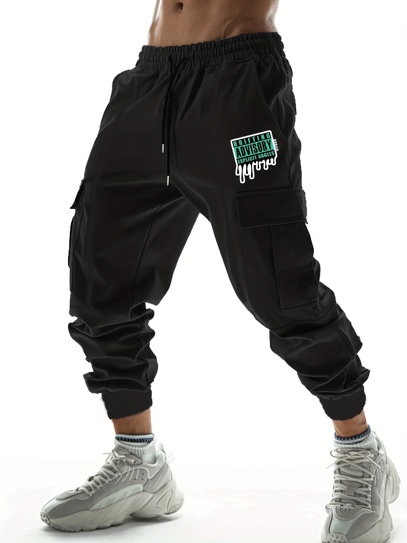 Men's Casual Cargo Pants with Drawstring, Spring/Fall Outdoor Joggers