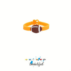 6pcs Funny Football Silicone Bracelet Rubber Wristband Gift