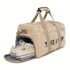 Nylon Letter Pattern Duffel Bag Short Trip Luggage Bag