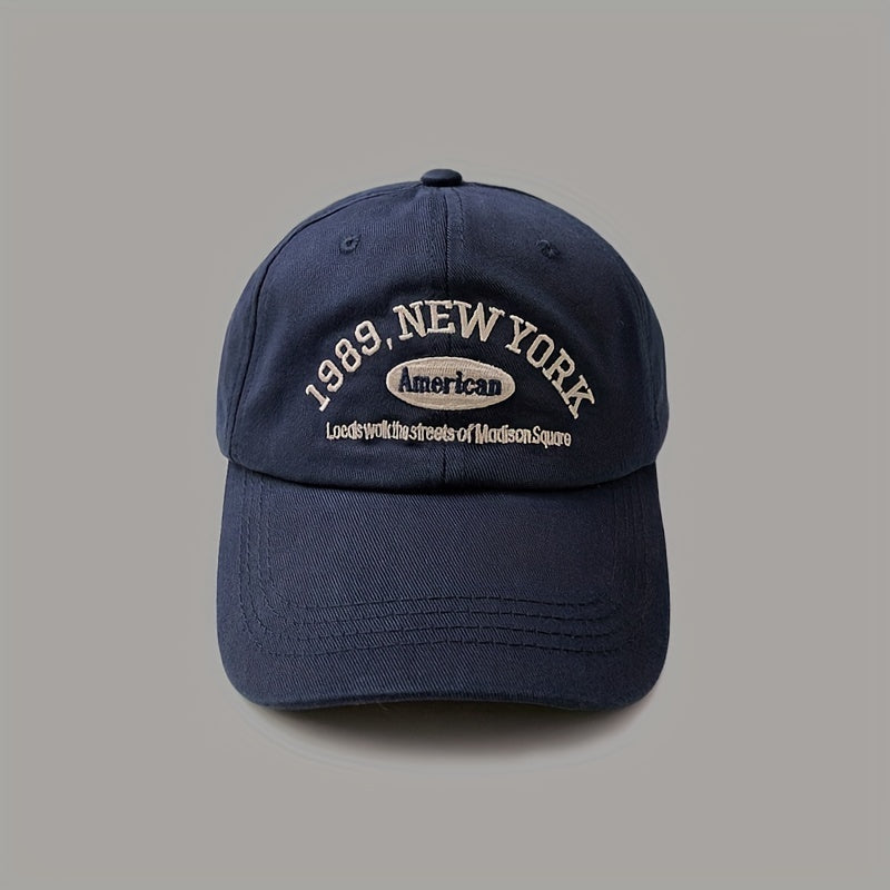 Unisex Breathable Adjustable Baseball Cap with Letter Embroidery