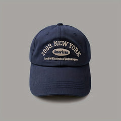 Unisex Breathable Adjustable Baseball Cap with Letter Embroidery