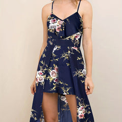 Boho Floral Spaghetti Jumpsuit With Overskirts