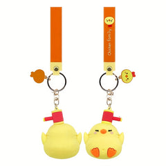 Cartoon Chicken Dll Keychain Bag Car Key Pendant Halloween Gift