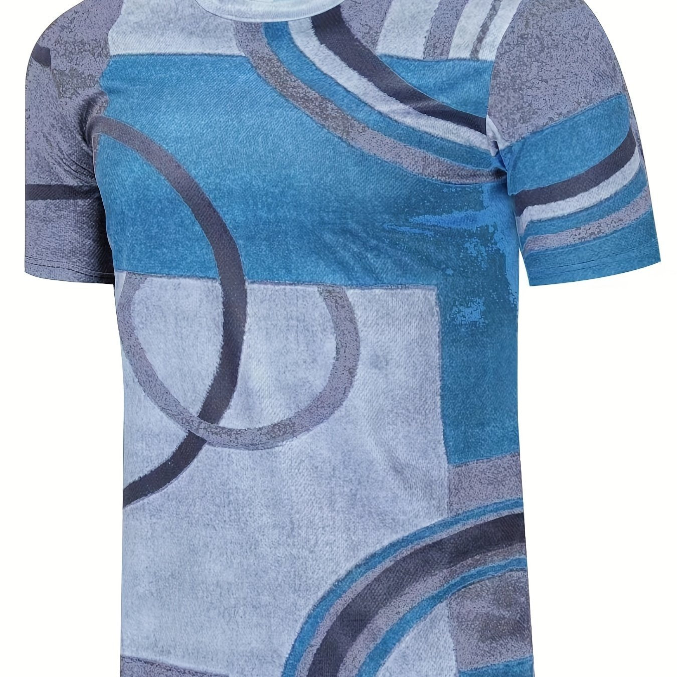 Men's Geometric Pattern Tee for Summer Outdoors