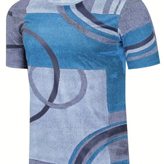 Men's Geometric Pattern Tee for Summer Outdoors