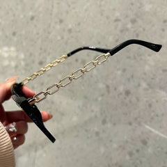 Cat Eye Sunglasses Vintage Square Chain Link Glasses