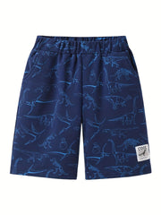 3pcs Dinosaur Boys Comfort Shorts Quick drying for Summer Outdoor