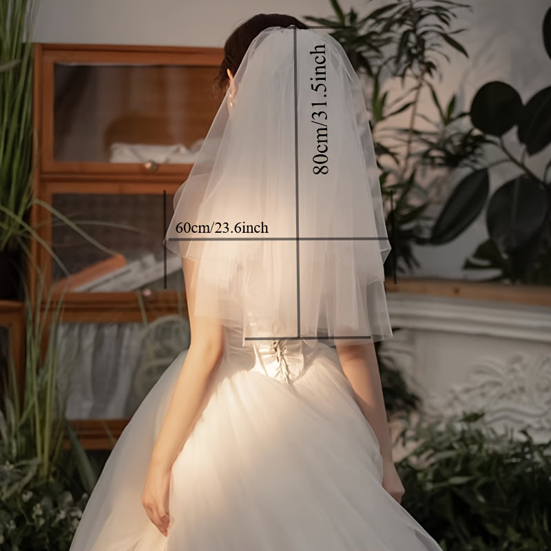 Bridal Wedding Veil & Plain Yarn Soft Fabric Studio Fairy Veil