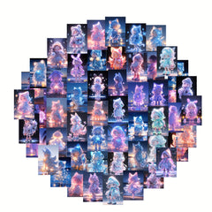 50pcs Purple Doll Graffiti Stickers Car Luggage Notebook Water Cup Decals
