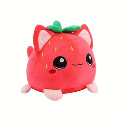 Strawberry Cat Plush Toy Soft Stuffed Animal Red Strawberry Cat Plushie Doll