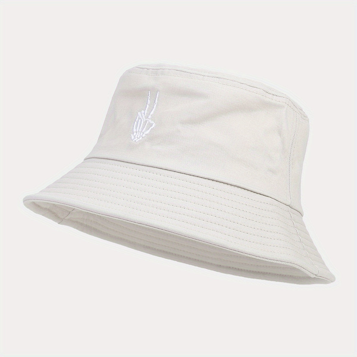 Skull Finger Embroidery Bucket Hat All-match Outdoor Sunshade Sunscreen Hat