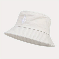 Skull Finger Embroidery Bucket Hat All-match Outdoor Sunshade Sunscreen Hat