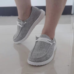 Women's Lightweight Canvas Shoes Low Top Lace Up Solid Casual Walking Shoes