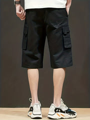 Men's Cotton Cargo Shorts with Ribbon Flap Pocket