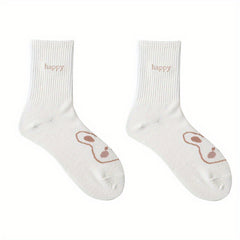 Cute Cartoon Animal Print Crew Socks for Women