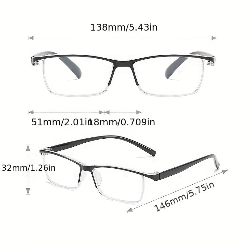 Light Blocking Half-Frame Presbyopia Glasses for Men and Women