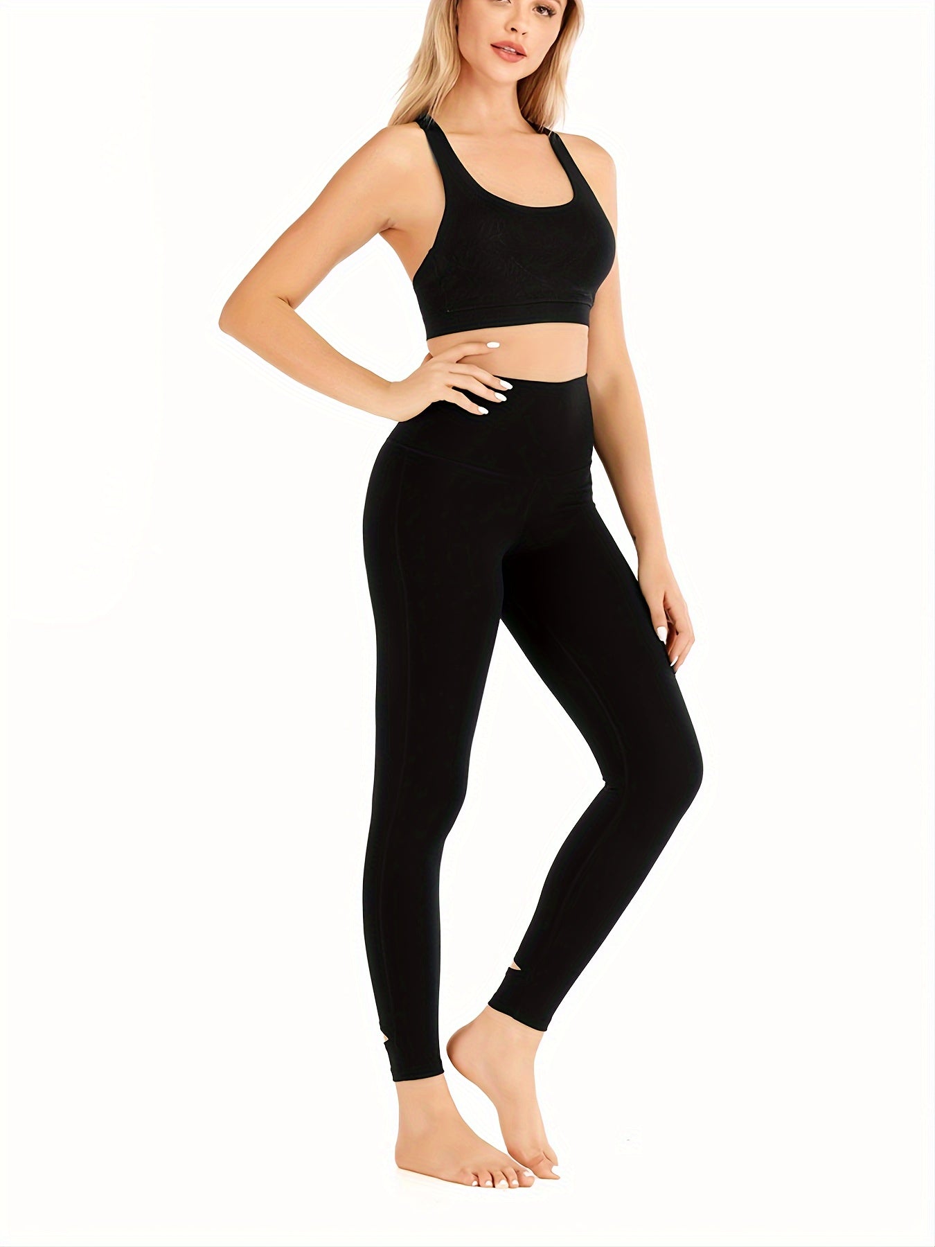 Women's High Waist Footless Yoga Leggings for Fitness and Workout