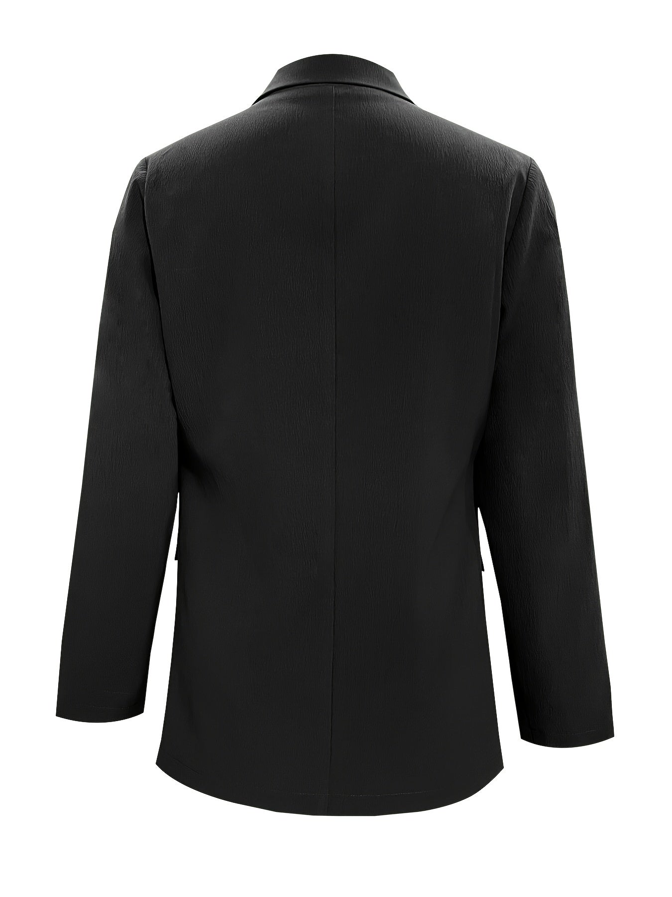 Solid Button Front Lapel Blazer Casual Long Sleeve Blazer