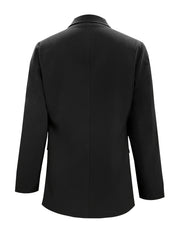 Solid Button Front Lapel Blazer Casual Long Sleeve Blazer
