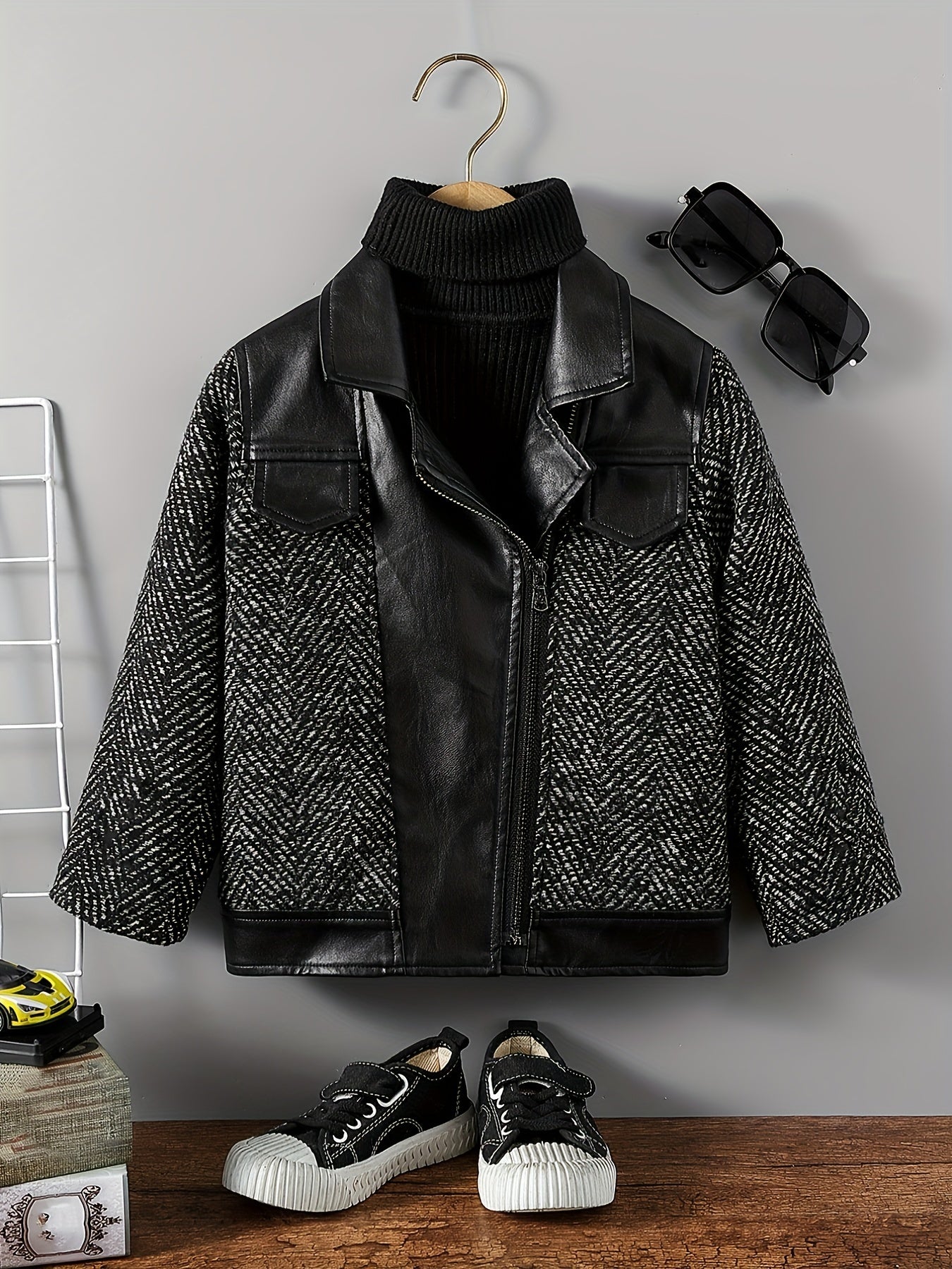 Christmas Cuts Toddler Boys Faux Leather Jacket