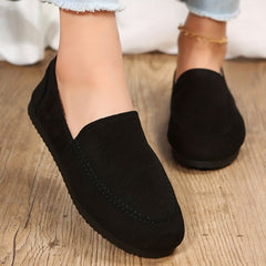 Women's Round Toe Flat Loafers Soft Sole Slip On Walking Shoes