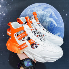 Men's High Top Dad Shoes Lace-up Sneakers Athletic Running Basketball Gym