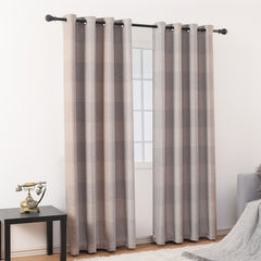 Jacquard Plaid Room Darkening Curtains