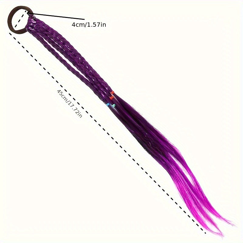 Colorful Gradient Braids Wigs Head Rope 4pcs