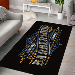 Modern Barbershop Area Rug Soft Non Slip Carpet Washable Mat