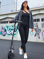 Ribbed One Shoulder Jumpsuit Yoga Sports Bodysuit