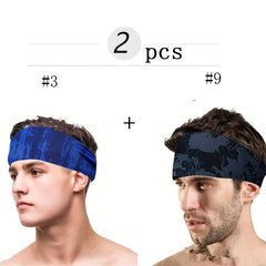 Men's Sports Headbands Sweat Wicking, Breathable Running Fitness Yoga 2pcs