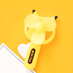 Yellow Mouse Handheld Fan Portable Manual Cooling Fan