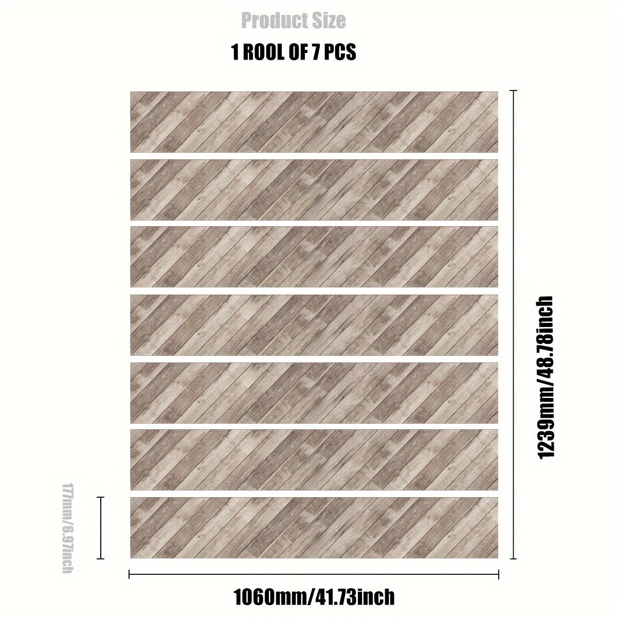 Nordic Wood Grain Stair Decal Moisture-proof Self-adhesive Wallpaper