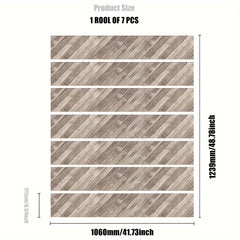 Nordic Wood Grain Stair Decal Moisture-proof Self-adhesive Wallpaper