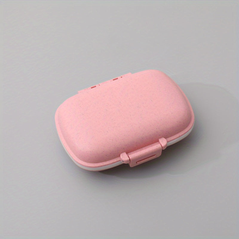 8 Grid Wheat Straw Texture Container & Pill Box