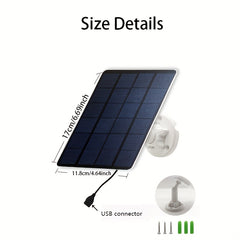 360u00b0 Rotatable Solar Surveillance Camera Charging Panel USB Connector
