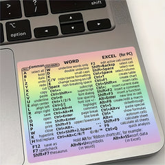 Windows Word Shortcut Stickers Set for Laptop No Adhesive PVC Colorful Labels